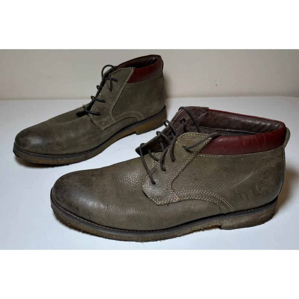 Johnston & Murphy Men's Chukka Ankle Boots | Olive Green | Size 10.5